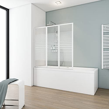 Schulte Duschwand Smart inkl, Klebe-Montage, 127 x 121 cm, 3-teilig faltbar, 3 mm Sicherheitsglas Klar hell, Mattschwarz, Duschabtrennung für Wanne D1330-68-50 im Sale